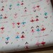 L012A  -  Cotton Linen Fabric - Ballet girl (Red and blue) - 21" x 19" (55x50cm)