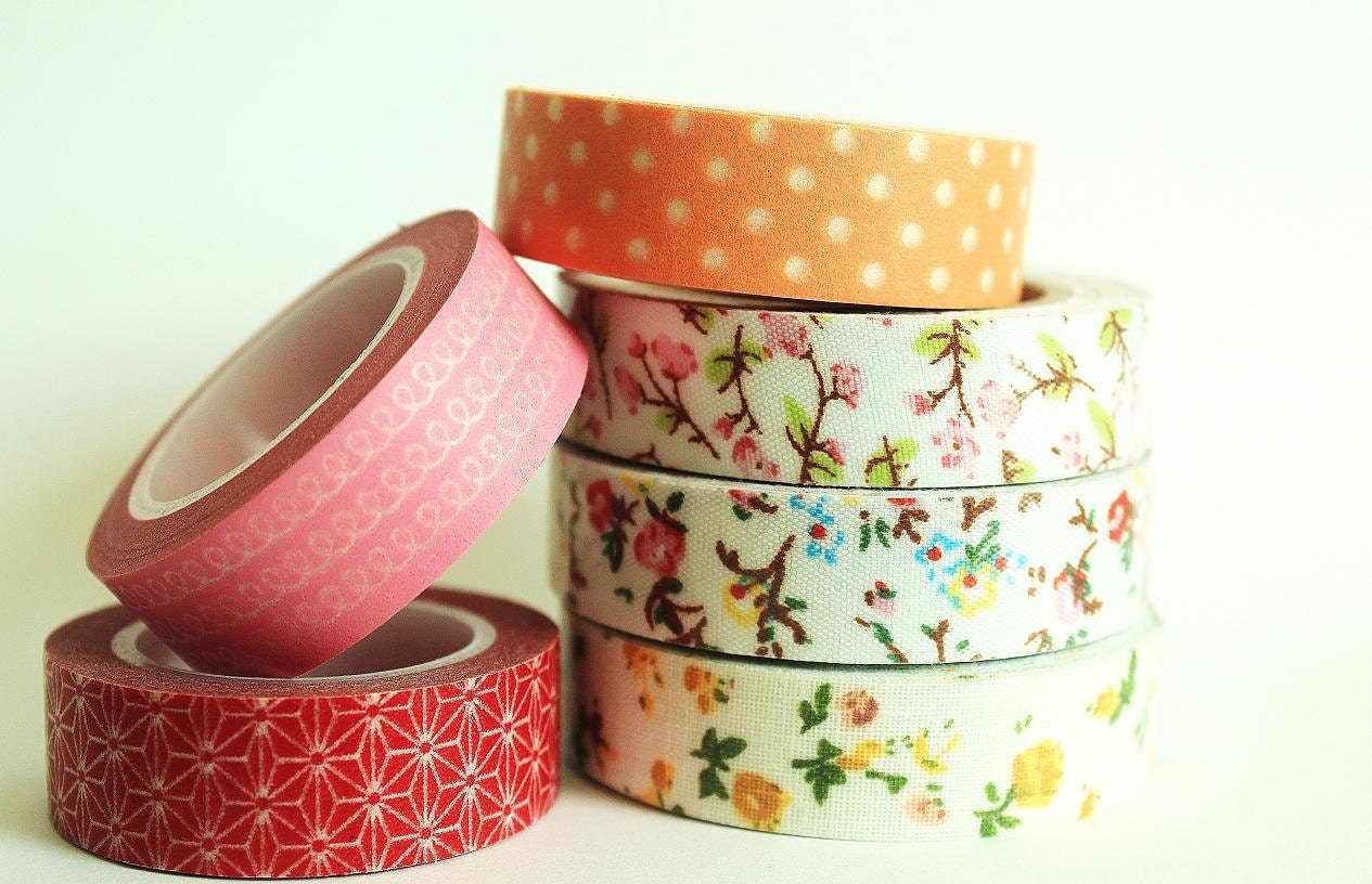 Choose Any 3 Washi/ Oil Paper Tapes and 3 Fabric Tapes at 15% off - mooseart