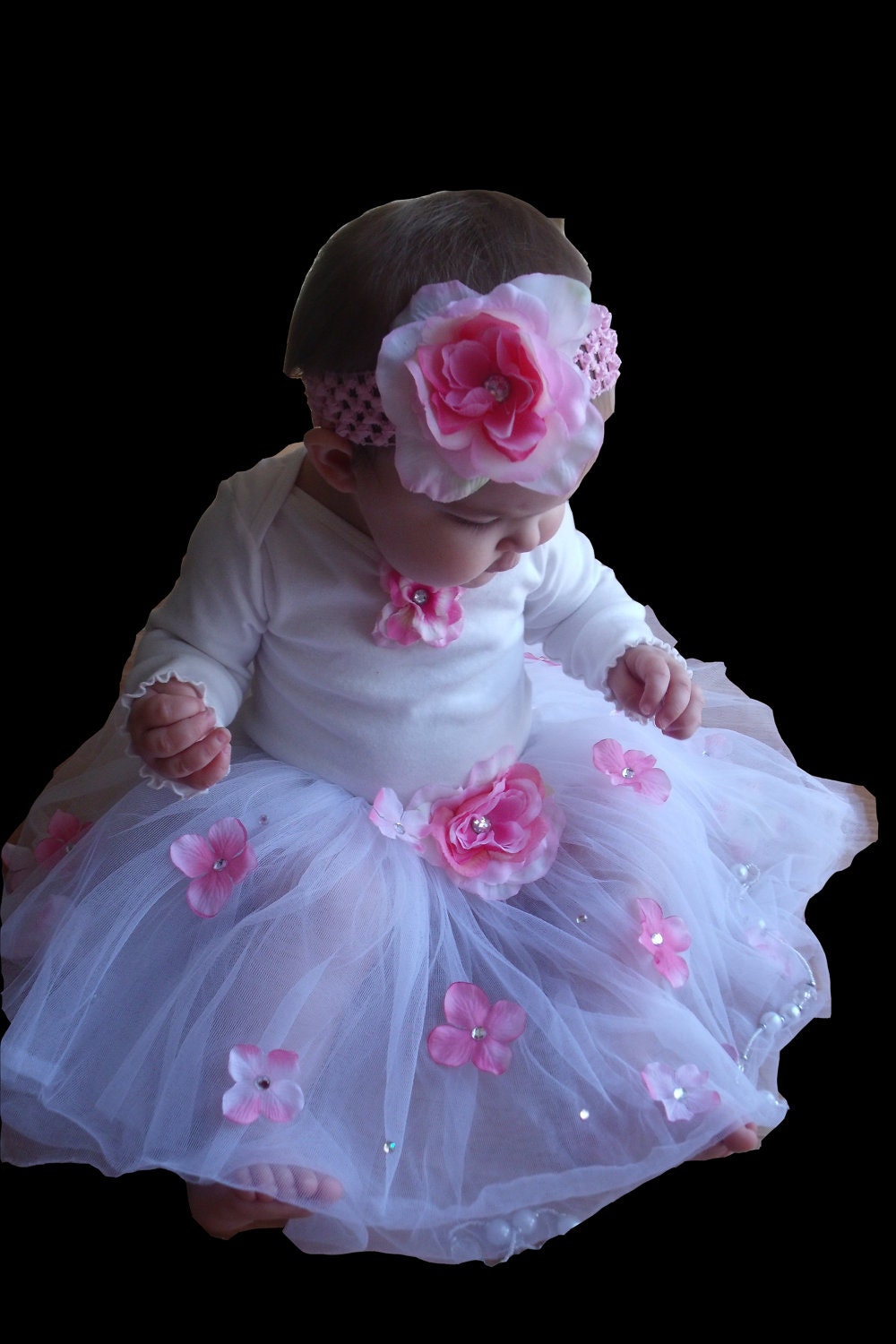 1st birthday outfit- 1st birthday dress- birthday tutu- 3 piece set Girls Baby