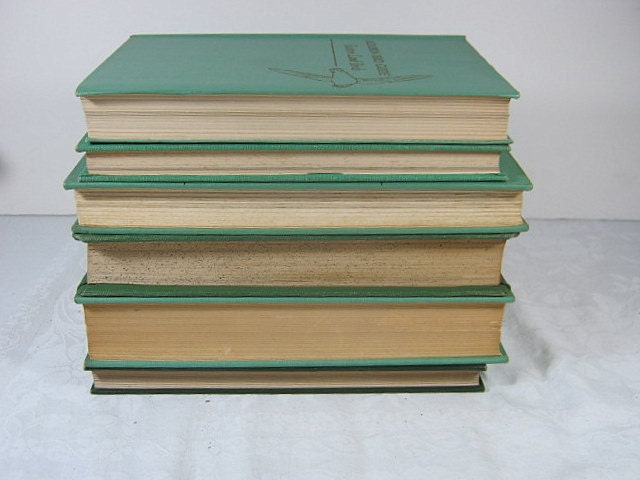 Vintage GREEN BOOKS Instant Collection 40s Decor Props Set/6