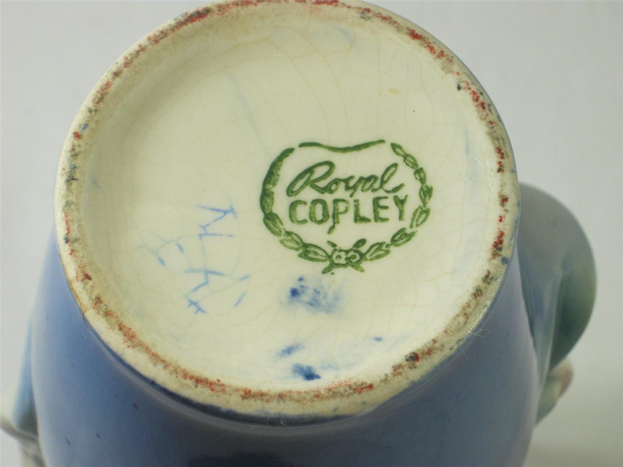 Vintage Dogwood Vase Royal Copley Blue Pink Flowers