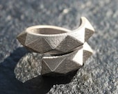 SPIN 360 - Sterling silver faceted modern geometric 3D ring