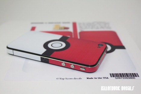 Deluxe Pokeball iPhone 4 Decal Skin AT&T Version