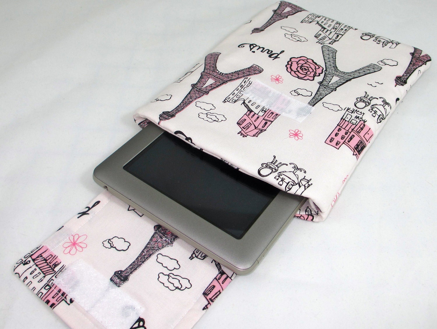 Nook/ Kindle or E-reader case- Monogrammed FREE/ Ooh La La- PARIS Print