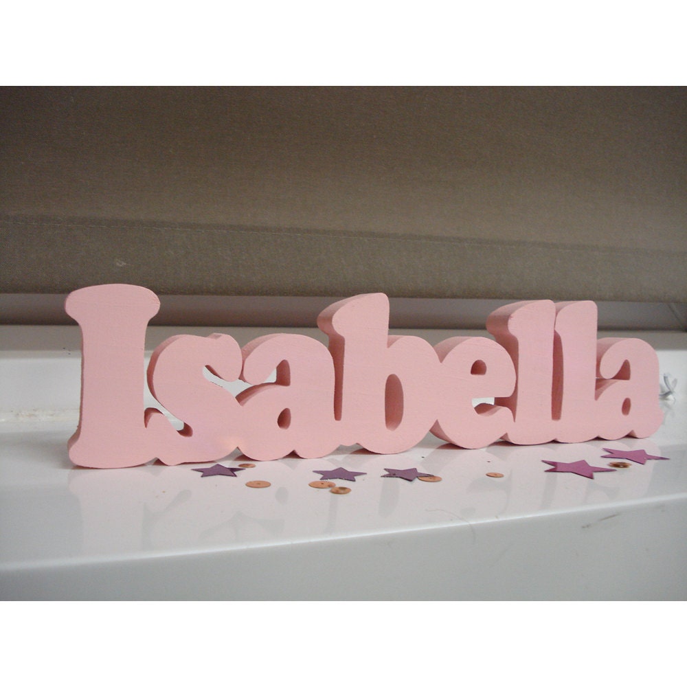 Personalised Name Plaque Sign Real Wood Children's Gift Any Colour (Upto 8 Letters)