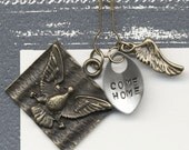 Come Home (Military Inspired) - Change it Charm - Hand Stamped