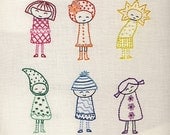 Rainbow Girls embroidery pattern PDF