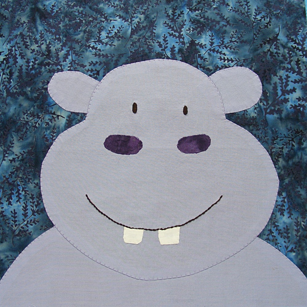Happy Hippo Applique Pattern