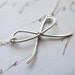 Silver bow necklace - tiny - little silver jewelry - Olive Yew Jewels
