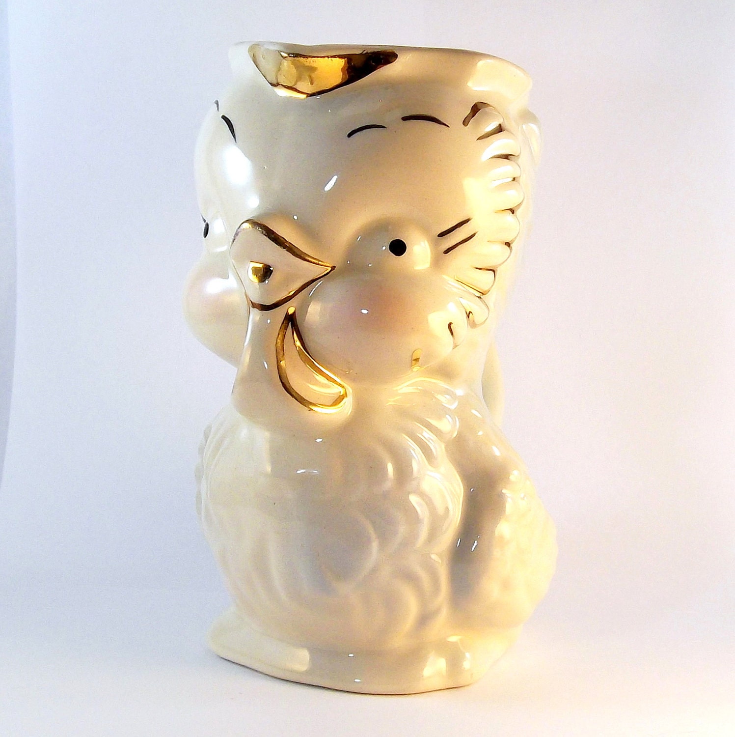 Vintage Chick Pitcher Blue - American Bisque Chick or Shawnee Owl