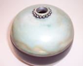The Green Vase, handmade ceramic pottery, dried flower holder, decorative, candle holder, home decor, clay and beads, mothers day gift