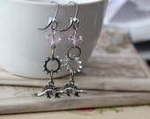 Dinosaur Girly Gear Science Geek Girl Earrings