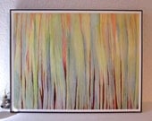 Emergence.  Botanical print, Giclée art print, green, red, orange, blue, modern wall art, plant drawing