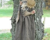 Primitive Spring Doll with handmade sunflowers