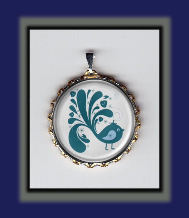 Vintage Bluebird Art Deco Beautiful Bird Art Brass Charm