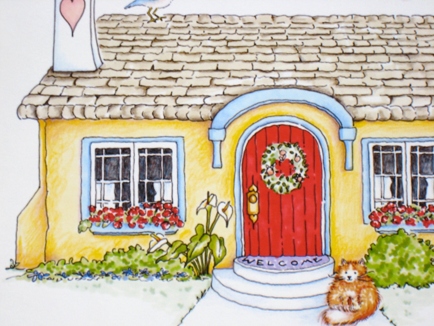 Home Quote Print. Cottage Art - Where We Love is Home