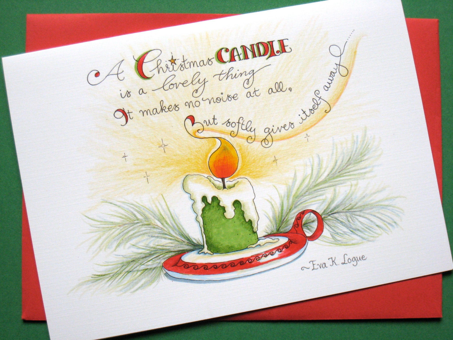 Christmas Card, Christmas Quote, Christmas Candle Holiday Card