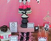 The Ahoy Matey Pirate Girl Pink and Black Customized Printable Party Collection