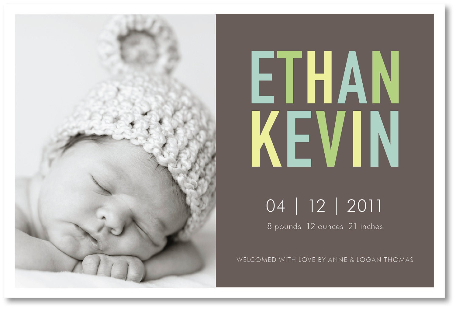 custom photo baby girl or boy birth announcement - easter fun