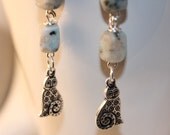 Cat Feline Jasper Earrings Swedish