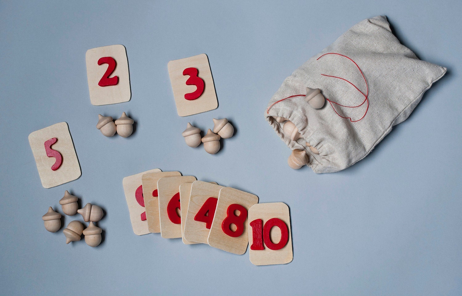 Mighty Gorgeous Wooden Numbers and Acorns