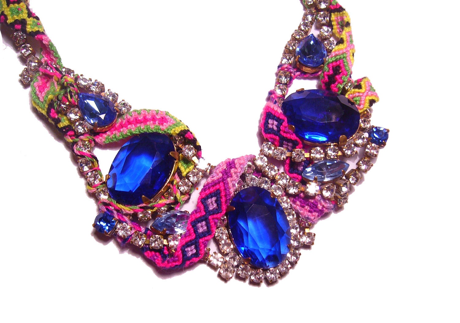SS2012 Vintage Rhinestone Friendship Necklace - BOHO LUST Series - Number 1 (Reserved)