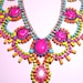 One of a Kind Pastel and Neon Handpainted Vintage Rhinestone Necklace (Example)