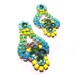 One of a Kind Gradient Neon Hand Painted Vintage Rhinestone Earrings - Brazilian SeaBreeze (RESERVED)