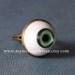 Evil Eye Adjustable Ring, green eye