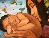 mother and child welcome to the world art print