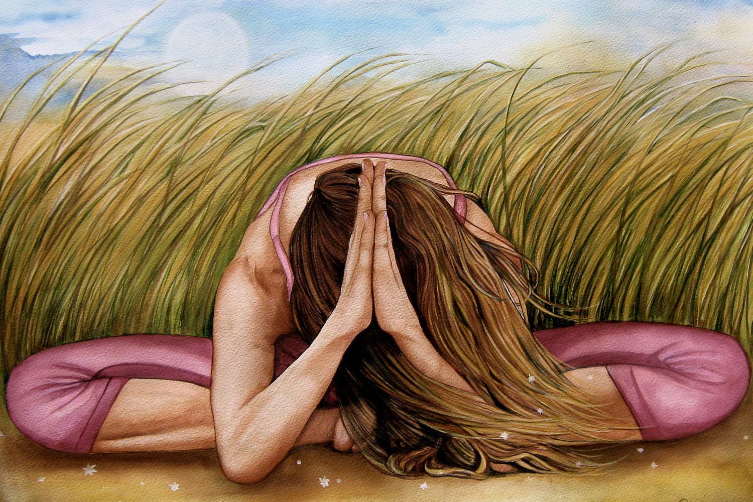 Namaste yoga art  large print set of 3