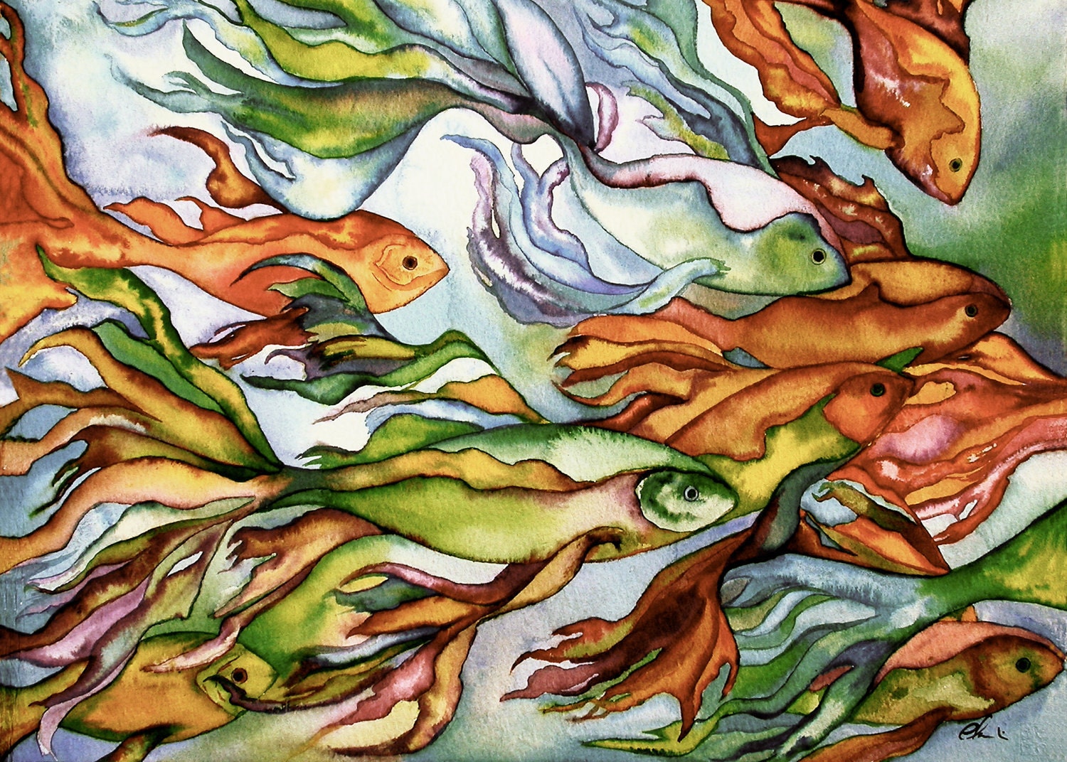 fish  dance  art print