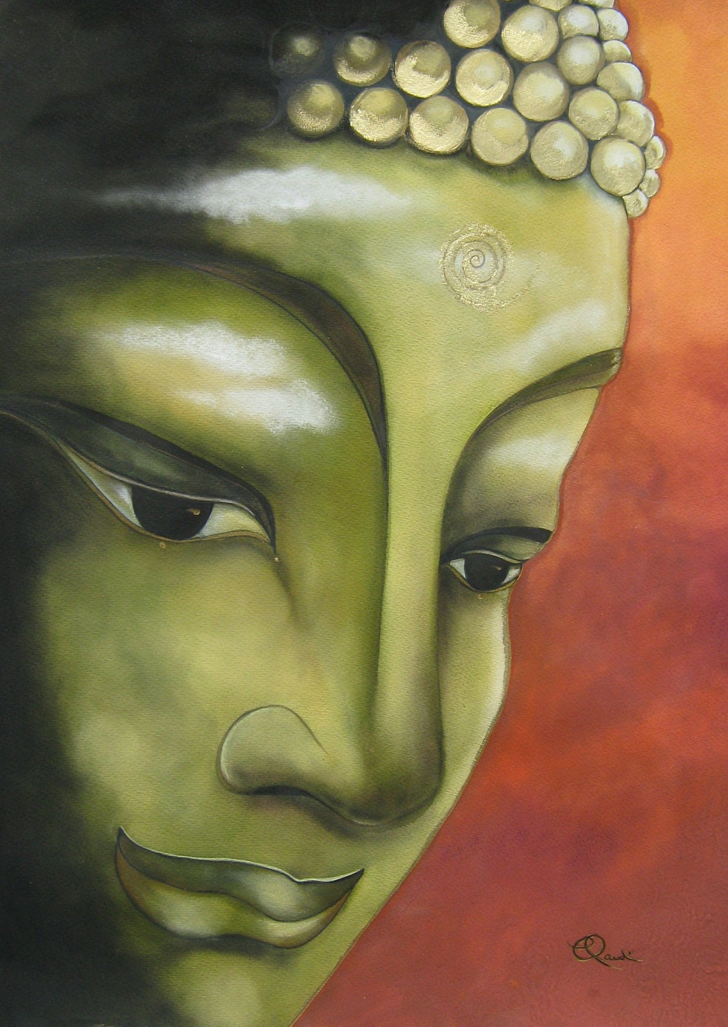 Buddha art print by Claudia Tremblay for yoga mediation room