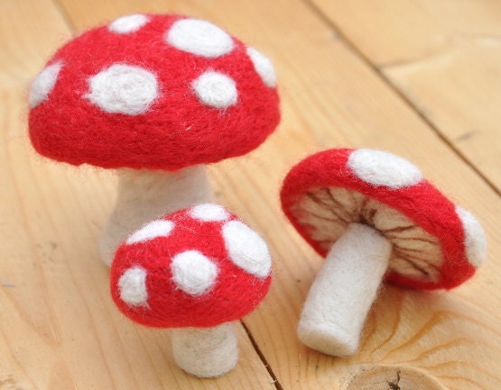 Needle Felt Toadstools Kit - DIY Felting Craft Kit