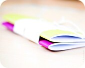 Set of lime and amethyst handmade journals (notebooks)
