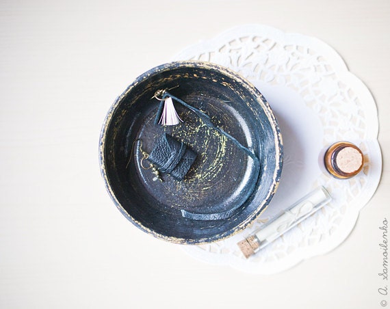 Tiny leather black book earrings - handmade jewelry