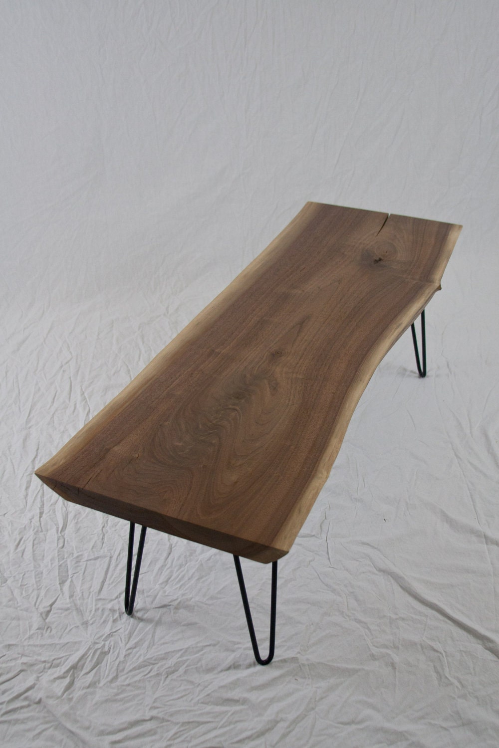 ON HOLD for Clayton - Black Walnut Simple Coffee Table - Natural Live Edge/Reclaimed