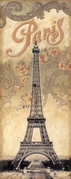 Paris Destination, Eiffel Tower 12"x 36"