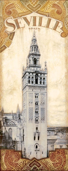 Spain Destinations , Giralda Tower 8"x 20"