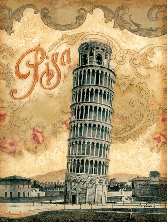 Italy, Leaning Tower of Pisa 12"x 16"