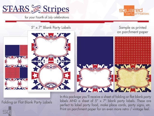 4th of July All American - DIY Printable Party Package - Do-it-Yourself Print - Stars & Stripes - Instant Download