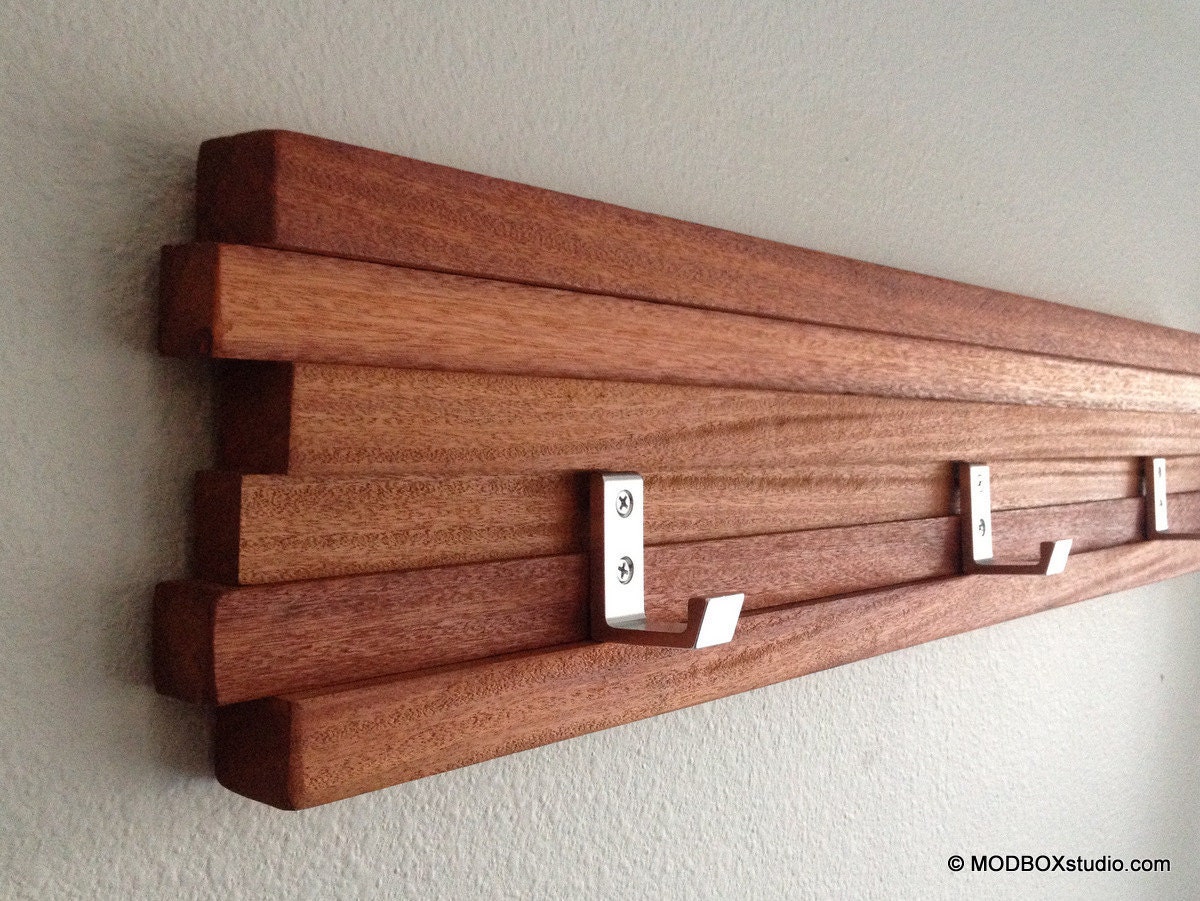 Coat Rack 5 Hook Modern Key Hat Minimalist Wall Hanging w/ 5 Hooks