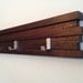 Reclaimed Wood Coat Rack 3 Hook Modern Key Hat 22" Minimalist Wall Hanging w/ 3 Hooks Dark Espresso Finish