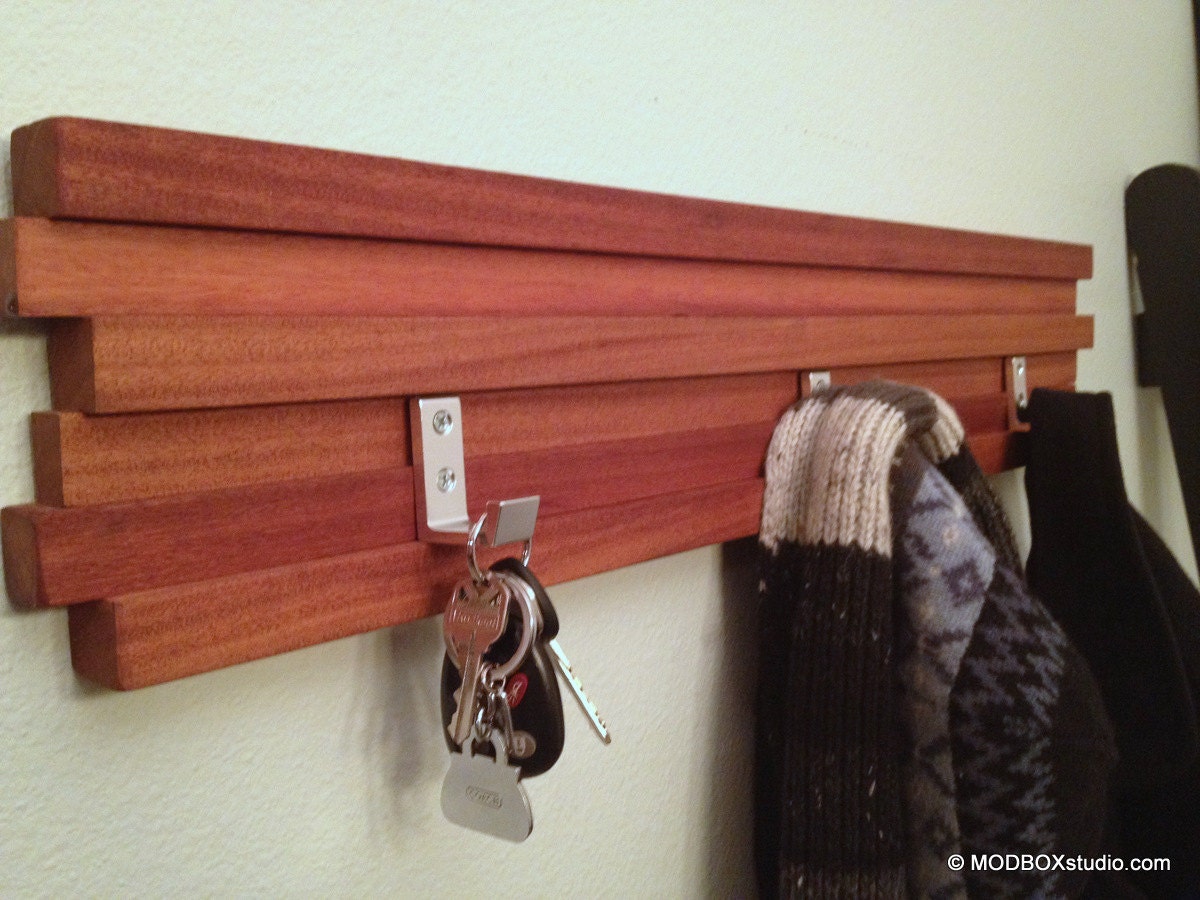 Backpack Hanger Coat Rack Organizer 3 Hook Key Hat Minimalist Modern Wall Hanging w/ 3 Hooks