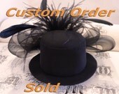 Black Mini Top Hat Fascinator boutonniere