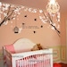 branch wall decal nursery wall decal bedroom decal children wall decal - Two Branch Corner with Flying Birds and Quote