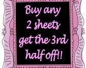 Buy any 2 image sheets get the 3rd half off