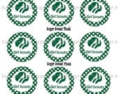 INSTANT DOWNLOAD Girl Scout Only  Inspired  1 inch Circle Bottlecap Images
