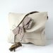 Beige Messenger Bag Brown and White Gingham Bow Adjustable strap For women for New Mom