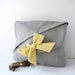 Gray Messenger  Bag  Yellow and White Gingham  Bow Adjustable strap For Women For New Mom
